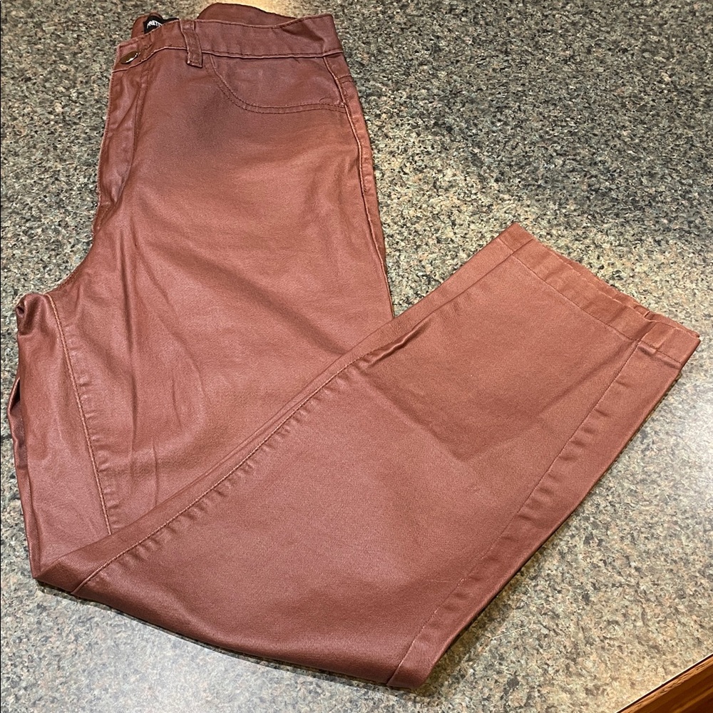 PrettyLittleThing Chocolate Coated Effect Denim Size 6